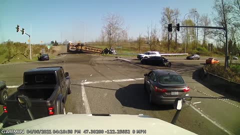 Brake Failure Sends Semi Truck Plowing Through Intersection