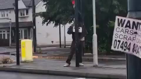 London man cuts down ULEZ camera in broad daylight