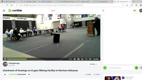 Livestream of hearings on Crypto Mining Facility in Harrison Arkansas