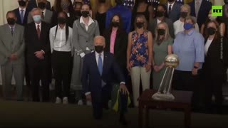 Biden AWKWARDLY Kneels for Athletes