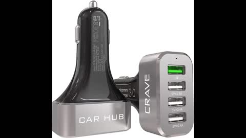Review: Crave CarHub 54W 4 Port USB Car Charger, Qualcomm Quick Charge 3.0 - Black