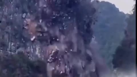 mountain falling down