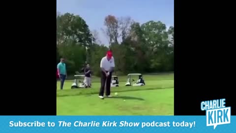 Hear Trump's reaction to his bomb down the fairway