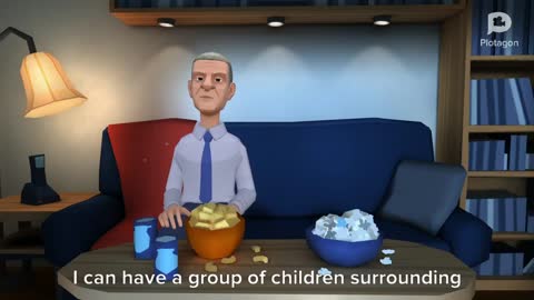 Cartoon Biden makes fun of himself