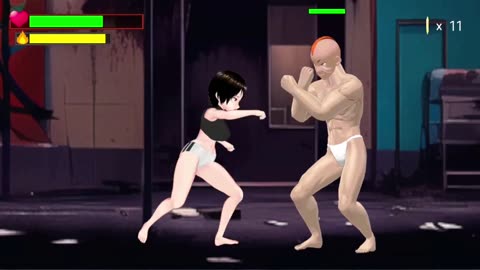(R-18 Game) Girl Wrestles with Speedo Clad Men in the Streets