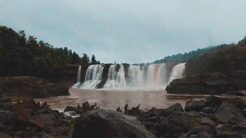 Satisfying video of Waterfall, River