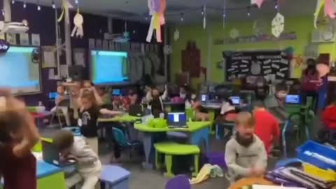 Kindergarten children go crazy happy over no more mask