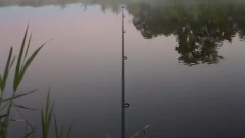 Morning fishing on a beautiful lake