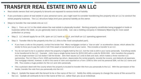 How to Transfer Real Estate into an LLC