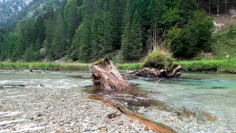 Water flowing on a river