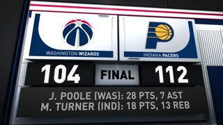 Game Recap: Pacers vs wizards 112 - 104