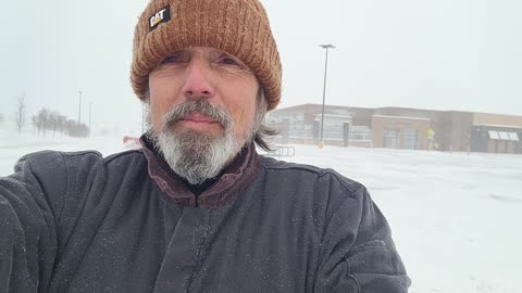 BLIZZARD at the WAL-MART PARKING LOT in BOONE, IOWA