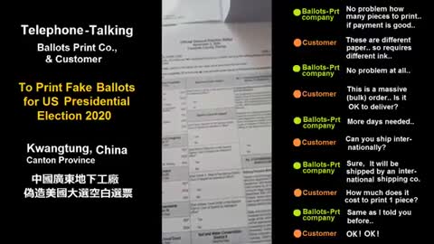 VIDEO: Phone Call to Chinese Manufacturer Requesting US Ballots