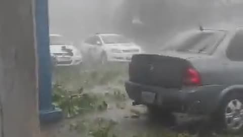 Venezuela: A strong thunderstorm in Caracas, reportedly from yesterday.