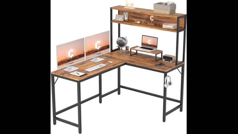 Review: CubiCubi L-Shaped Desk with Hutch,59" Corner Computer Desk,Home Office Gaming Table Wor...