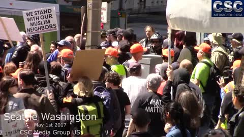 Protesters Try To Jump Proud Boys Attempting To Have A Conversation At #MarchAgainstSharia Seattle