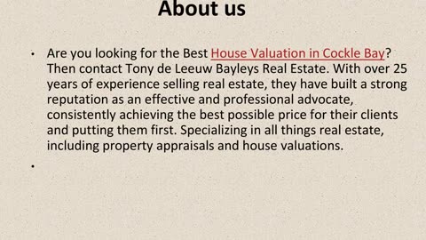 Get The Best House Valuation in Cockle Bay.