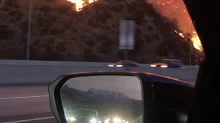 Driving through the Getty Fire