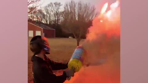 Man makes mechanism to detonate several fireworks at once