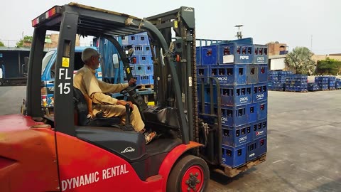 Unloading Pepsi Beverages Pallets Off a Delivery Truck | Efficient Warehouse Operations