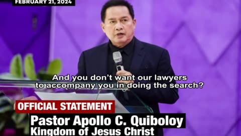 WATCH: Full statement of Pastor Apollo C. Quiboloy | 21 February 2024