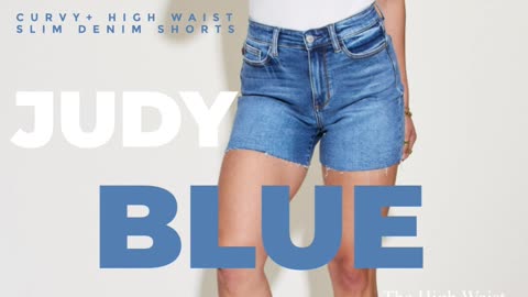Judy Blue Curvy+ High Waist Slim Denim Shorts🩵