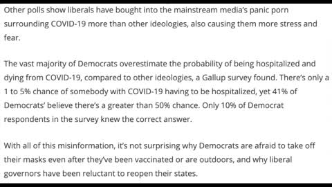 White Liberals More Likely To Be Mentally Ill/ Mask Debate