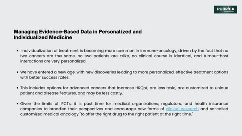 Application Of Evidence-Based Medicine in Individualized Immune-Oncology