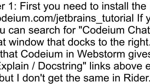 Codeium Chat is not accessible in JetBrains IDEs