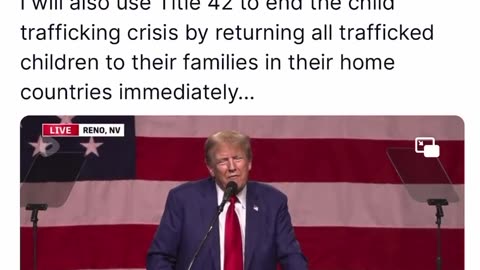 Trump Vows to end Child Sex Trafficking and Return All Rescued Children To Their Home Country