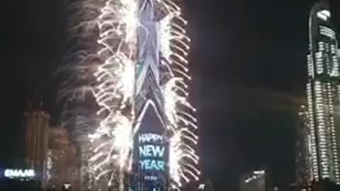 Fire works Burj Khalifa 2021