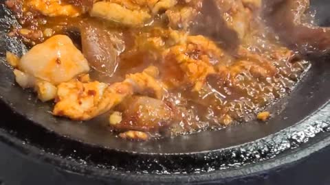 Delicious Spicy beef tripe korea Busan food