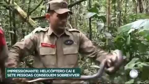 Helicopter crashes in the Amazon rainforest