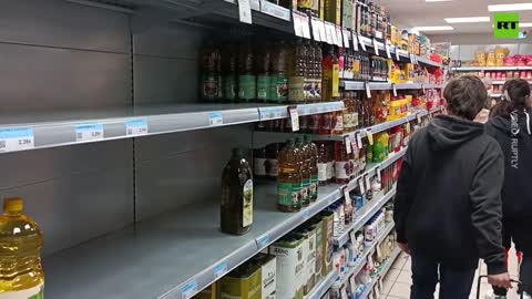 Shelves in Greece's grocery stores are being emptied as demand for certain products increases