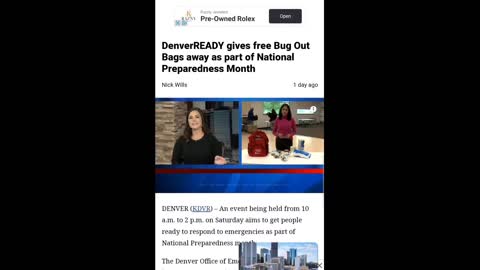 Denver is handing out Bug-out Bags. Potential False Flag Incoming