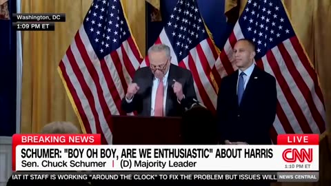 Chuck Schumer Gives Kamala Harris Solo Round Of Applause At Press Conference