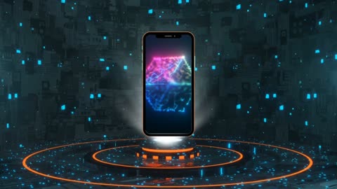 Dark Blue Neon New Smartphone Product