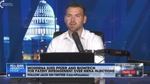 Jack Posobiec discusses Moderna’s decision to sue Pfizer and BioNTech over patent infringement.