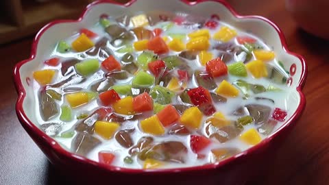 Make a bowl of cold fruit jelly in hot weather, cool and relieve summer heat