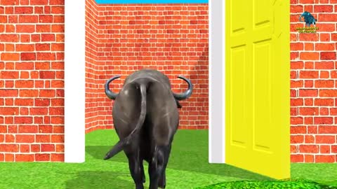 Choose Right Doors With Elephant, Gorilla, Lion, Dinosaur - Wild Animals Matching Game