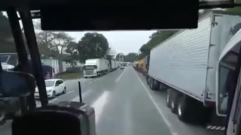 Truck drivers in Brazil stopping all roads