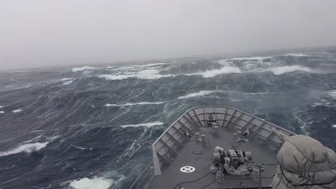 Ship in Storm | WARSHIP Hit By Monster Wave Near Antarctica.