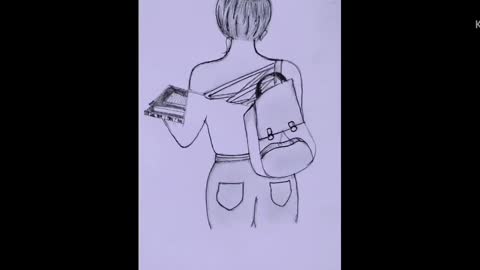 How to draw a girl with bag || Drawing video || Art video