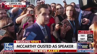 UPDATE: Matt Gaetz Delivers Remarks Following Kevin McCarthy's Removal as House Speaker