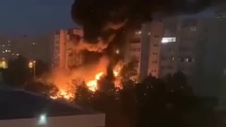 The moment of the crash of the aircraft and the fire in videos from social media.