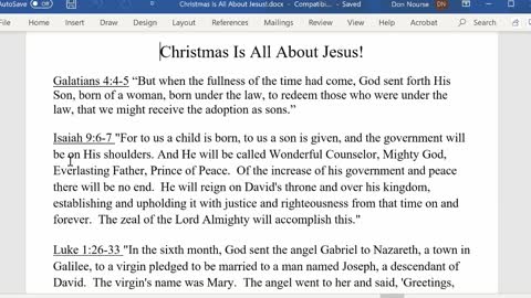 Christmas is All About Jesus! - Bible Study | Don Nourse - FLMUSA 12/23/2020