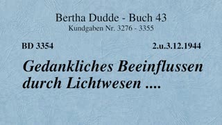 BD 3354 - GEDANKLICHES BEEINFLUSSEN DURCH LICHTWESEN ....