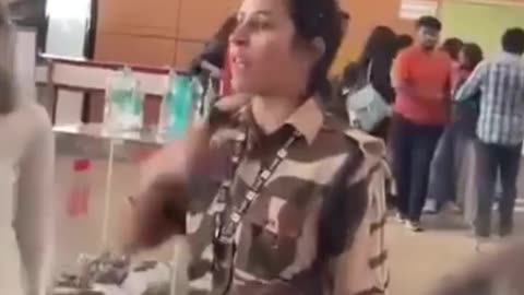 Chandigarh airport CRBF cmander offeser and changna ranot viral video