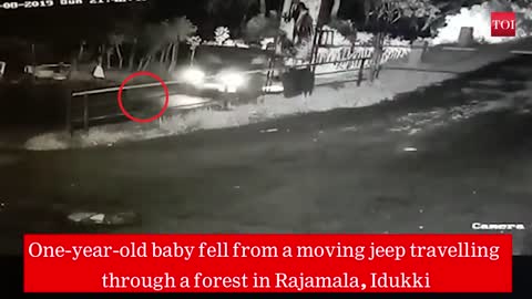 CCTV footage: One year old baby falls off speeding jeep