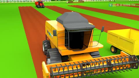 Harvester Tractor for Kids Harvesting Fire Trouble | Harvester Tractor Uses for Children